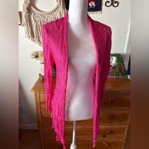 Vibrant Pink Women's Cardigan/ beach cover up